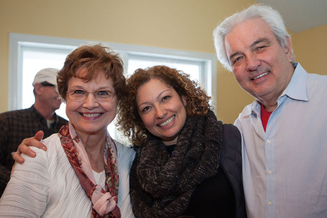 Eva Cubells of Mattituck, left, enjoys the music with Nancy and Ralph Reinertsen of Laurel.