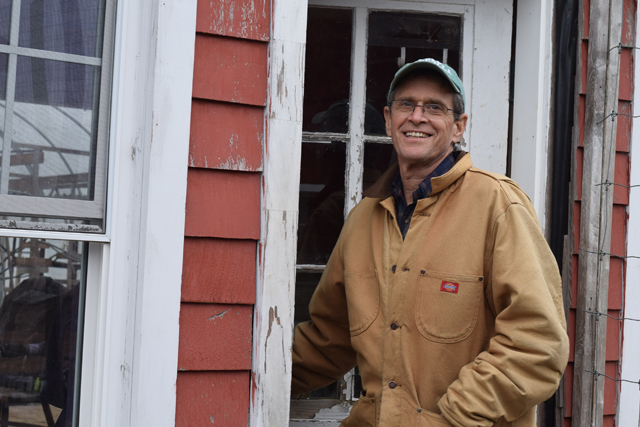 Ira Haspel at KK's The Farm in Southold on Friday. The farm stand recently reopened for the season. (Credit: Vera Chinese)
