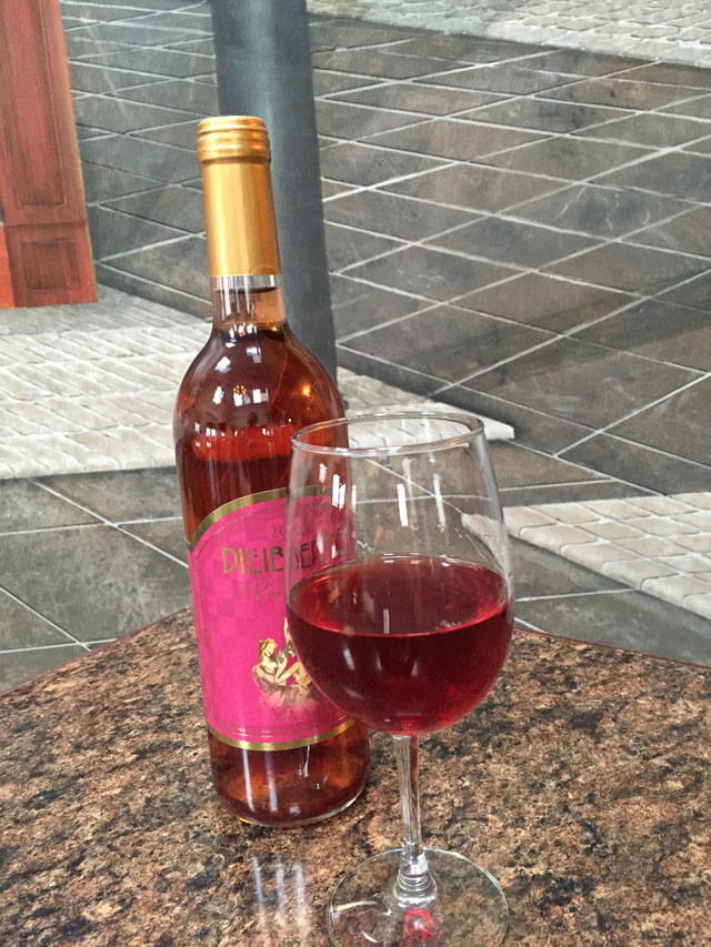A bottle of Diliberto Winery's newly released 2014 rosé. The Jamesport winery reopened for the season April 10. (Credit: Rachel Bosworth courtesy photo)