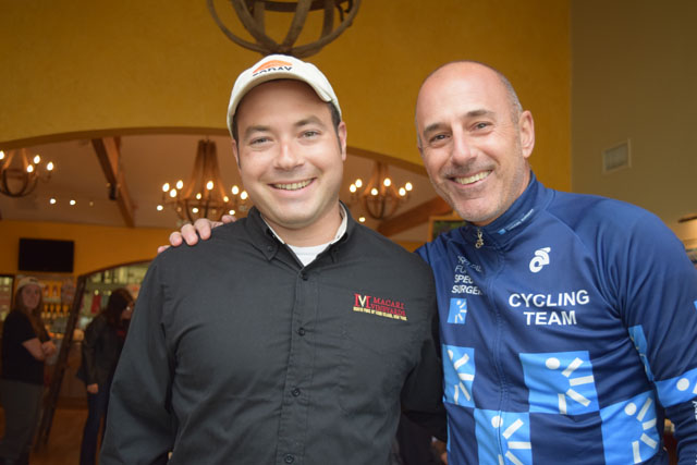 Macari wholesale rep Gibson Campbell and Matt Lauer. (Credit: Vera Chinese)