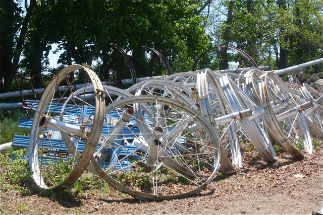 Irrigation wheels at Martin Sidor's farm