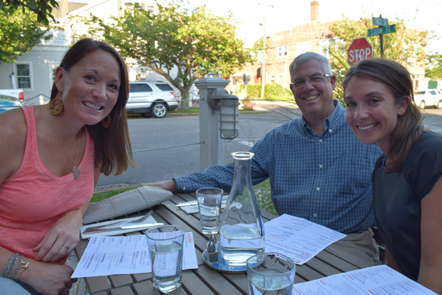 Lisl Reuschle of Mattituck (left) and Jim and Mary Latham of Orient.