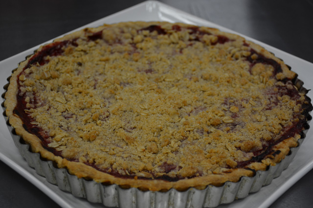 Strawberry/Rhubarb tart at Good Food Monique Singh-Roy photo
