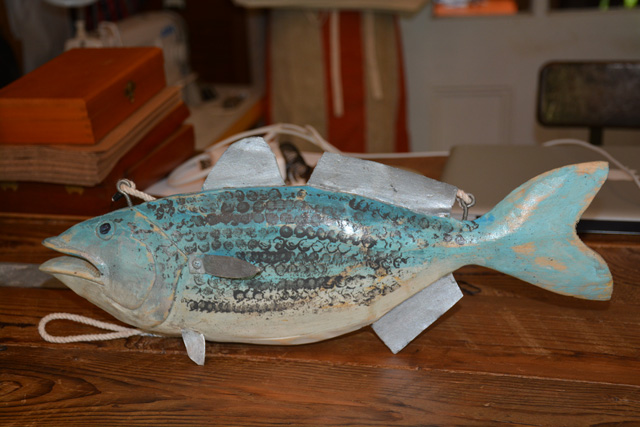 Carved Fish by Greenport artist Will Knoedler Photo Monique Singh-Roy