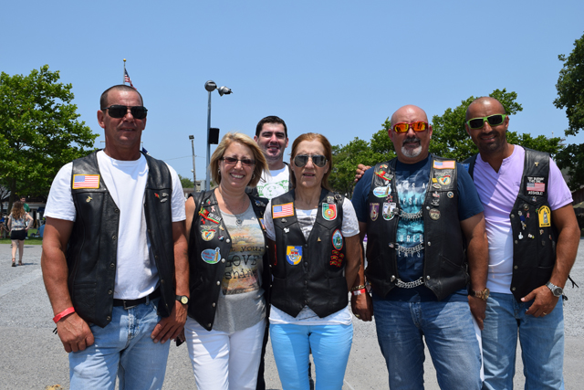Fernando Silva of Union, NJ, Maria Corderio of Woodbridge, NJ, Maria Silva od Union, NJ, Dennis Cordeiro of Woodbridge, NJ, Mario Rocha of Newark, NJ and (back) Ricardo Fernandes of NJ. All are of Portuguese descent and came to visit the Sagres..