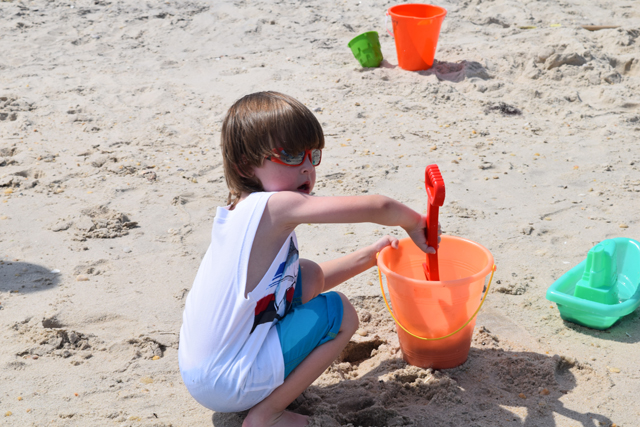 Victor Sucho, 4, of Riverhead at South Jamesport Beach on July 28, 2015. (Credit: Vera Chinese)