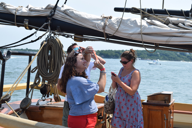 Taking a photo aboard the Lynx.