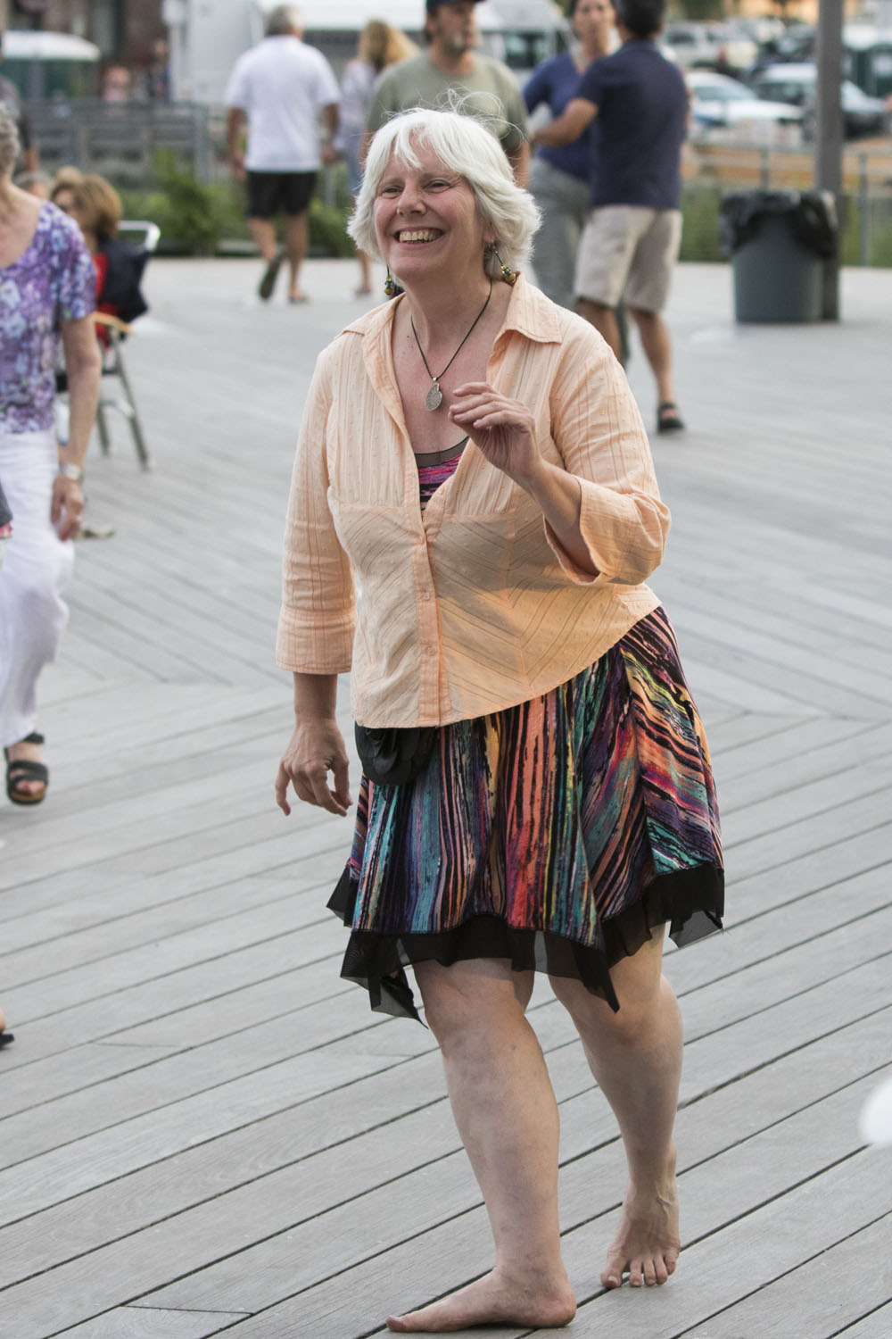 Jeanne Merkel of Shelter Island enjoys the music.