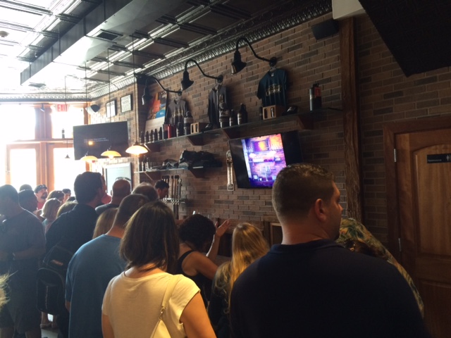 The scene at Crooked Ladder Brewing Co. (Credit: Monique Singh-Roy)