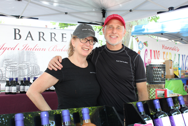 Shari Macy of Bellmore and Mark Moss of Suffern, NY at their stand for "7 Barrels"