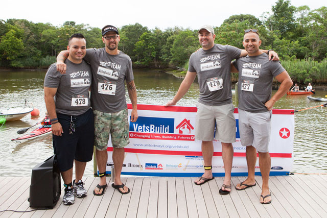 The veterans of the VetsBuild team. From left: Army veteran Fabrizio Bustos, Air Force veteran Ed Miller, Army veteran Nick Auletta and Marine veteran Ricky Planchana.