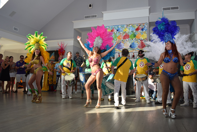 Samba dancers perform at the 2015 Sparkling Pointe Carnaval celebration.