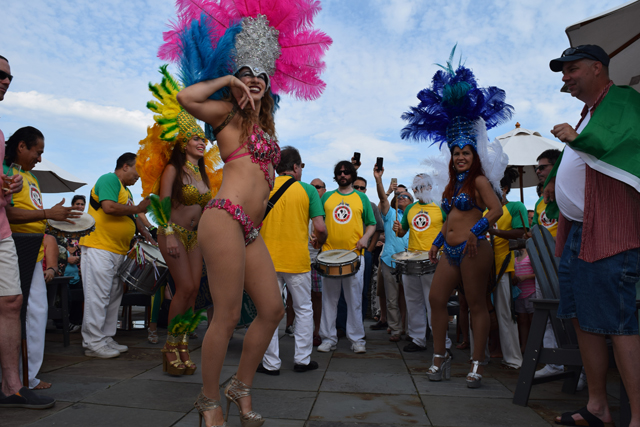 A samba dancer performs at the 2015 Sparkling Pointe Carnaval celebration.