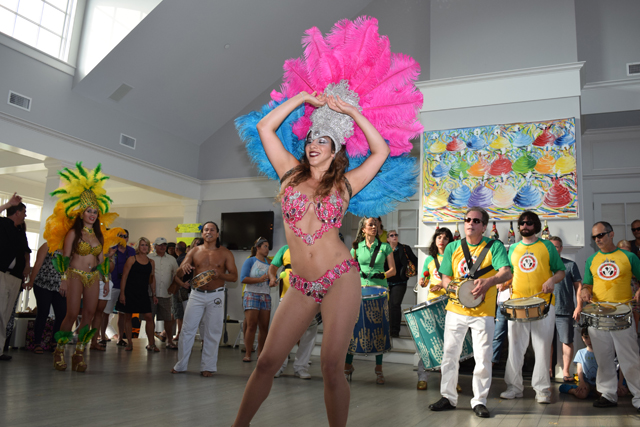 A samba dancer performs at the 2015 Sparkling Pointe Carnaval celebration.