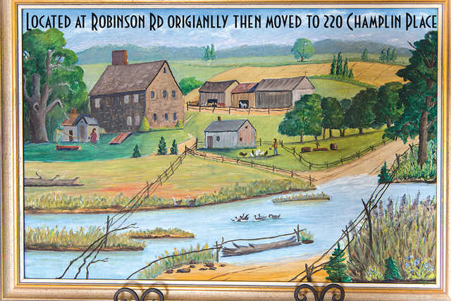 This undated painting suggests how the property, which originally overlooked Sterling Creek, might have appeared in the early 18th century.