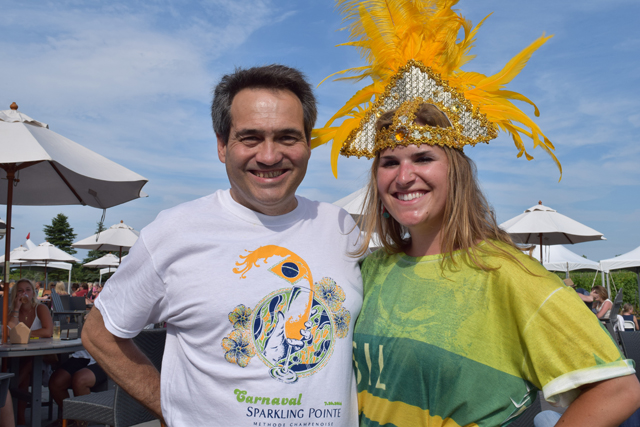 Sparkling Pointe winemaker Gilles Martin and Sparkling Pointe staffer Kelsey Cheslock.