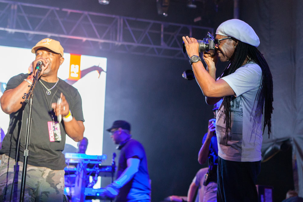 Chuck D of Public Enemy makes an appearance during Day Two of the FOLD Festival in RIverhead. (Credit: Katharine Schroeder)