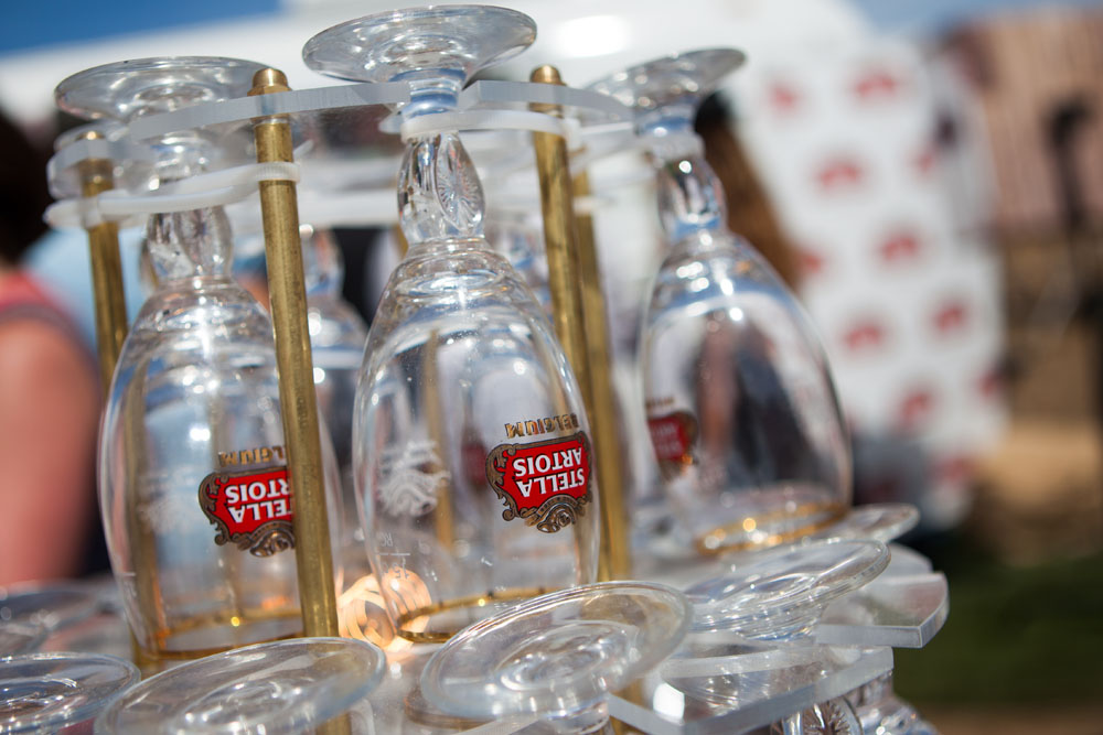 Stella Artois glasses.