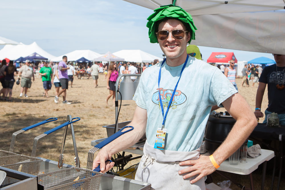 Christopher Don prepares Hop Fries which are fried potatoes infused with beer.