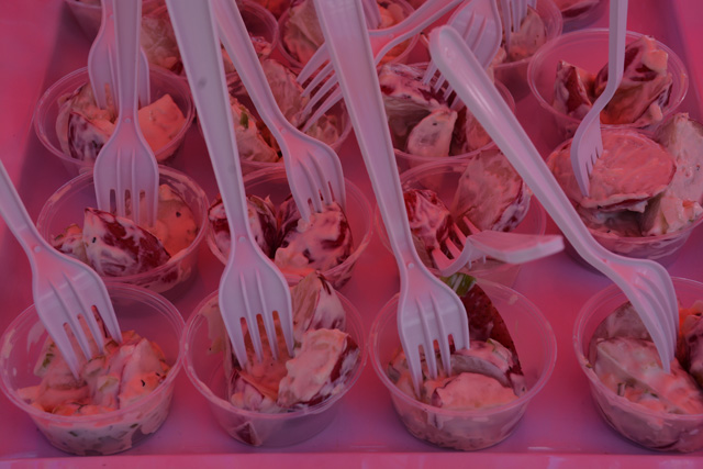 Free samples of potato salad by exhibitors were available (Credit: Monique Singh-Roy)