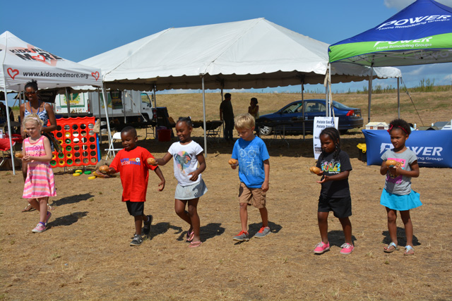 Kids competed in potato spoon races (Credit: Monique Singh-Roy)