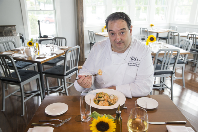 Chef Pellegrini shows off his creation. (Credit: Randee Daddona)