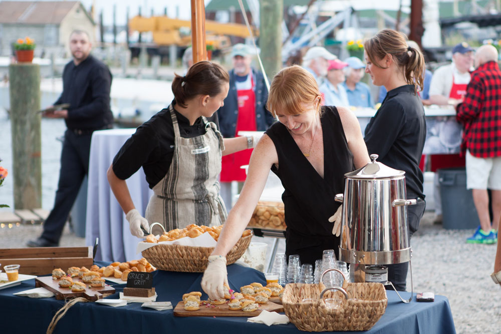 Grace and Grit's Stephanie Coleman restocks tasting plates.