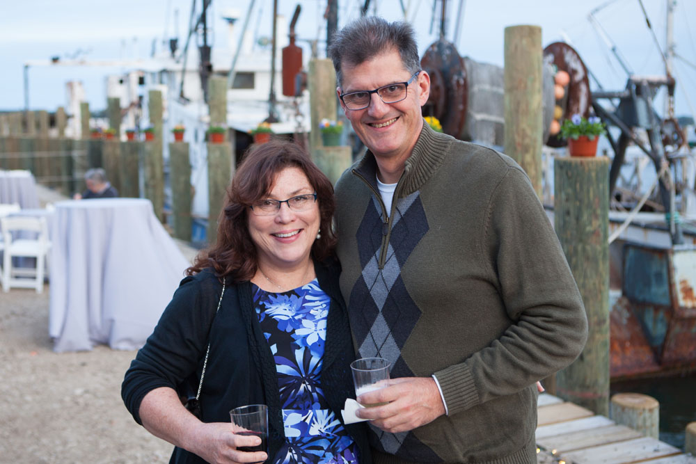 Greenport artist Isabelle Haran-Leonardi with her husband Bill Leonardi.