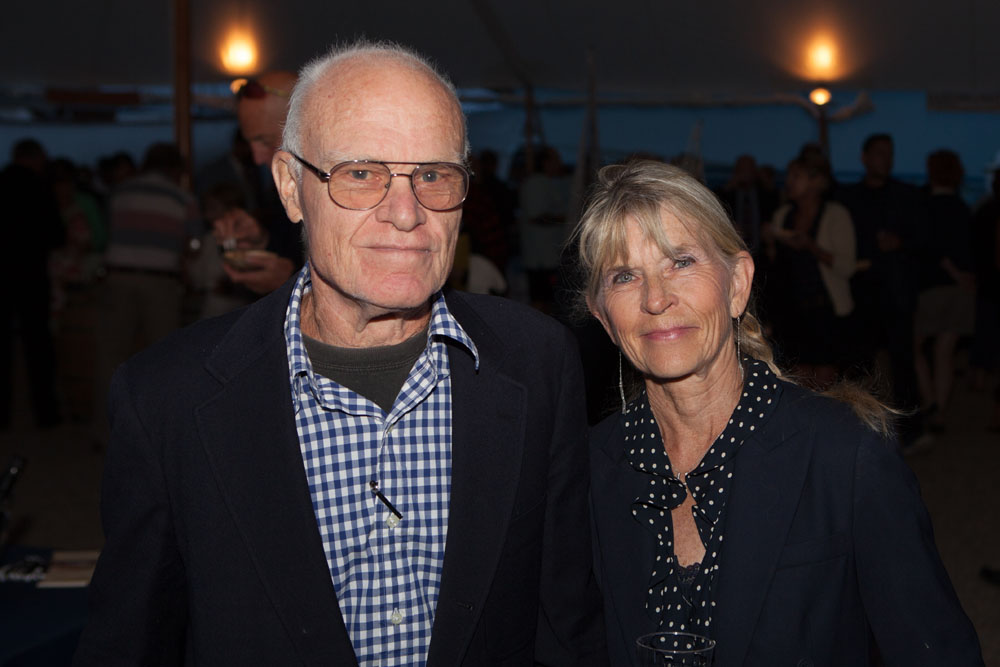 Greenport Yacht and Shipbuilding owner Steve Clarke with Ruth Shank. Mr. Clarke donated the use of his land for the gala.