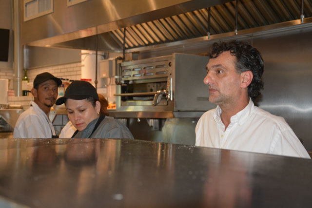 John Mantzopoulos back in the kitchen at Mazi (Credit: Monique Singh-Roy)