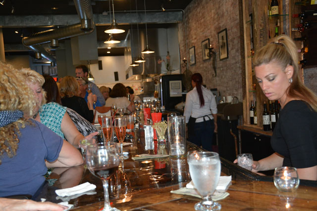 The bar at Mazi Restaurant was packed with well wishers on opening night (Credit: Monique Singh-Roy)