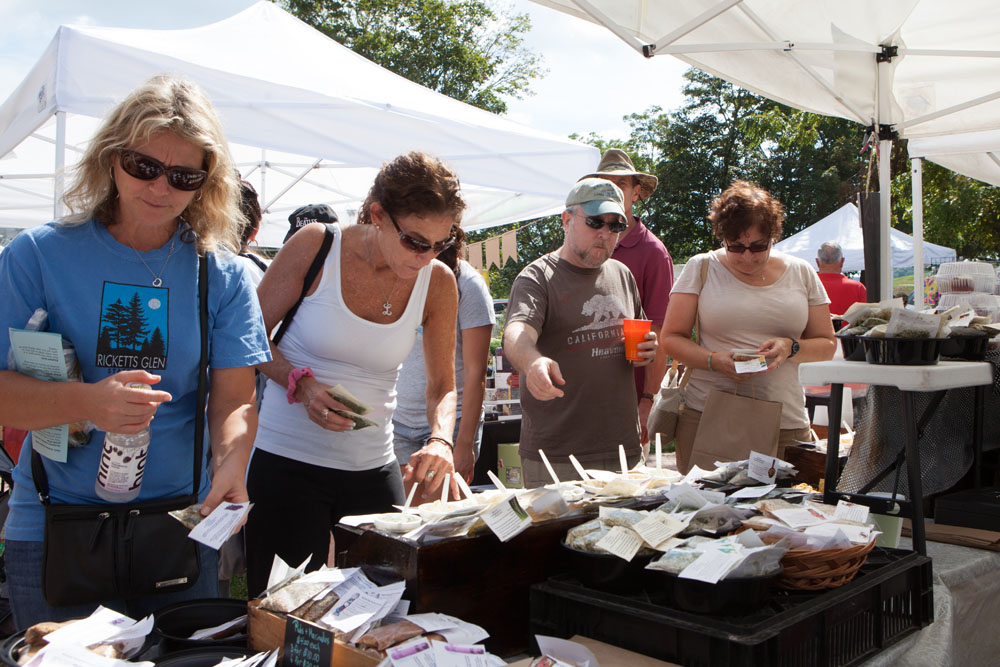 Folks look over the offerings at Sweet Melissa's Dips.