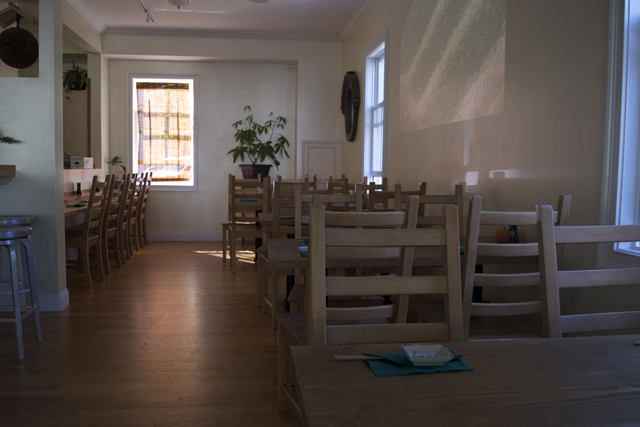 The dining room of Stirling Sake in Greenport. (Credit: Vera Chinese)