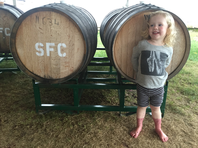 Coralai Meador inside the makeshift winery. (Credit: Regan Meador courtesy)