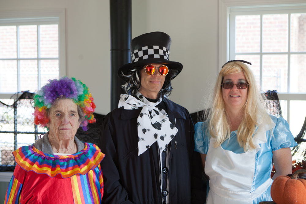 From left: Bunny Dowdall, Andrew Michalski and Rose-Ellen Walls await children for storytime.