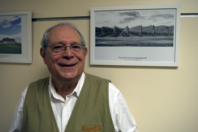 Steve Berger at the opening reception for his new show, 'North Fork Posters.' (Credit: Vera Chinese)