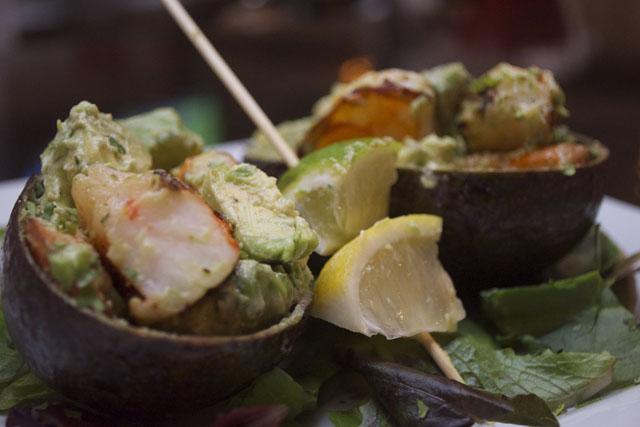 Stuffed avocados at the new Agave Grill and Cantina in Greenport. (Credit: Vera Chinese)