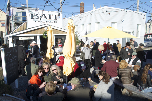 The crowd at the Little Creek Oyster Farm and Market.