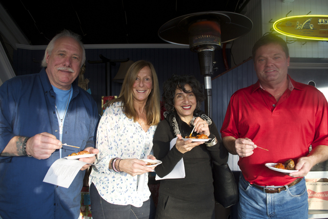 Bob Pond of South Setauket, Karen Blaski of Greenport, and Kathy and Don Halliwell, owners of Goldsmith's Toy Shop.