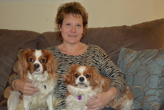 Donna Burden with her two dogs, Tucker and Sophia (Credit: Monique Singh-Roy)