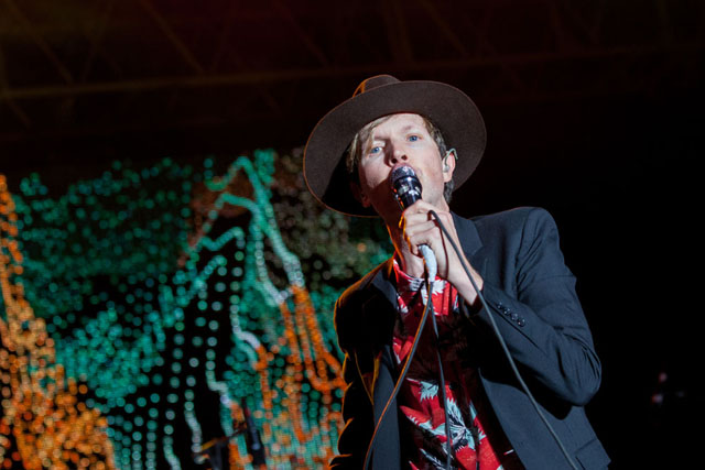 Beck takes the stage at the FOLD Festival at Martha Clara Vineyards in Riverhead on Tuesday, Aug. 4. (Credit: Katharine Schroeder)