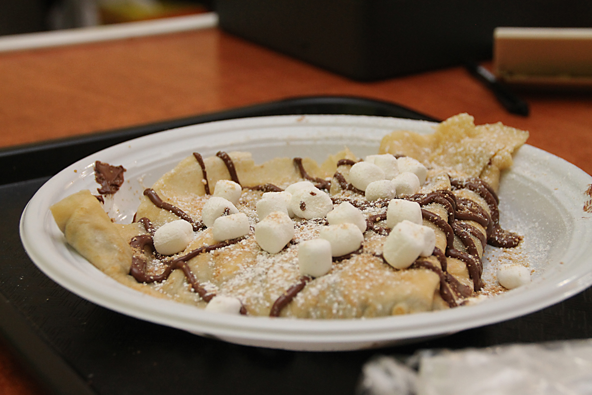 The Smore crepe, including chocolate, marshmellows and ground graham crackers. (Credit: Paul Squire)