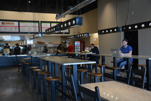 Sabrosa Mexican Grill’s interior is spacious with plenty of seating. (Credit: Monique Singh-Roy)