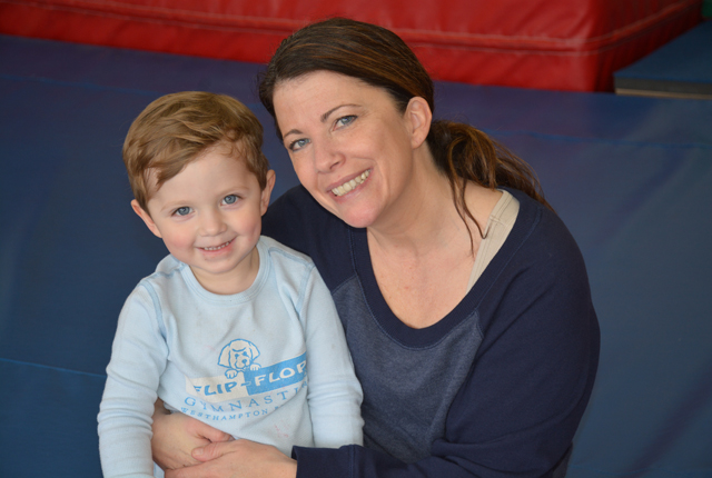 Flip-Flop Gymkids owner Sue Caramore with her son, 2 year old Gavin (Credit: Monique Singh-Roy)