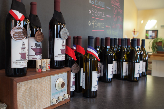 Coffee Pot Cellars bottles. (Credit: Katharine Schroeder)