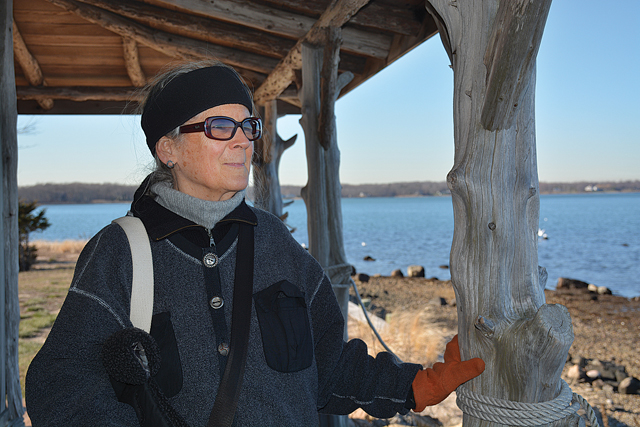 Taylor's Island Foundation Director P.A.T. Hunt outside the Smith-Taylor cabin (Credit: Monique Singh-Roy)