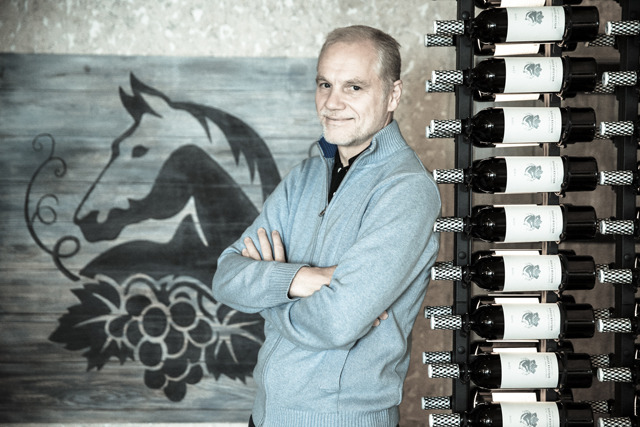 Roman Roth, winemaker, and partner at Wölffer Estate Vineyard inside Wölffer Kitchen in Sag Harbor. (Credit: Randee Daddona)