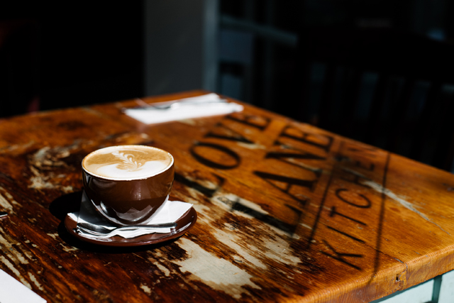 A North Fork Roasting Co. beverage served at Love Lane Kitchen in Mattituck. (Credit: David Benthal for northforker)