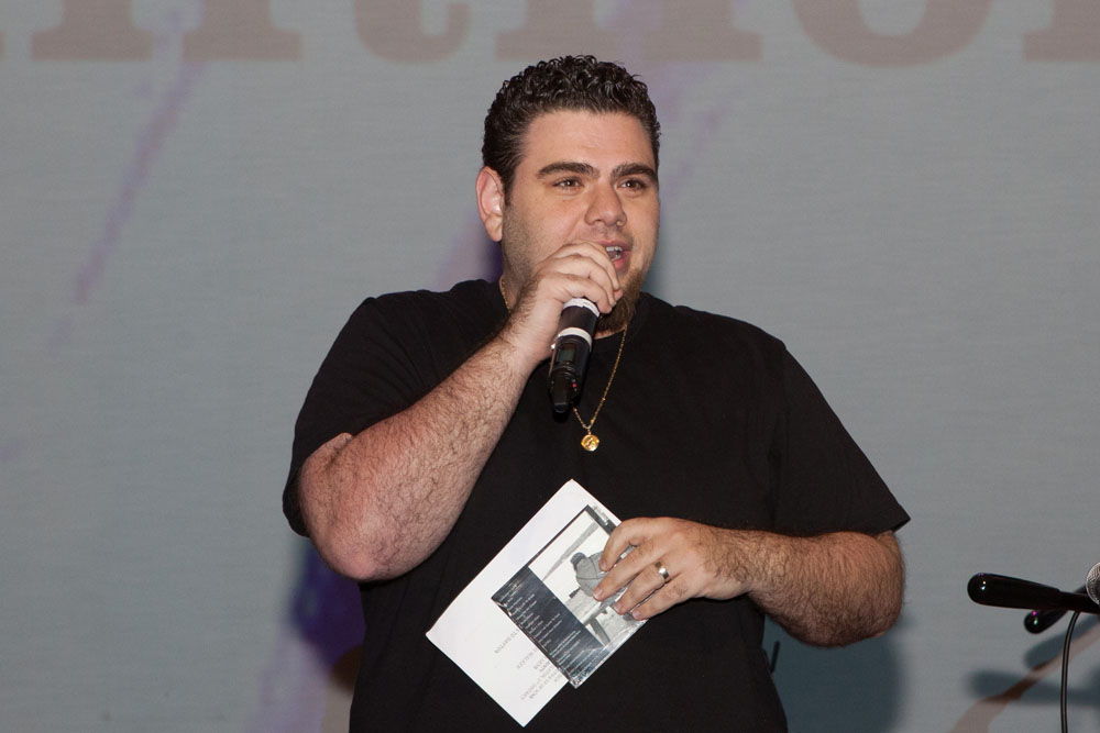 Anthony Cafaro of WEHM radio introduces the first act.