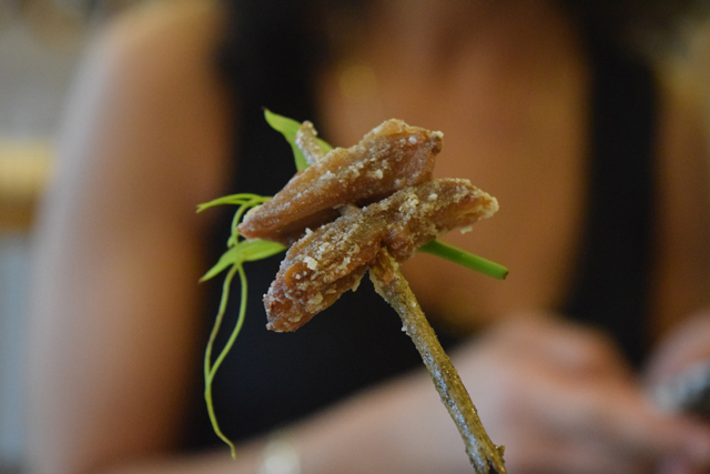 Crispy Long Island duck tongues.